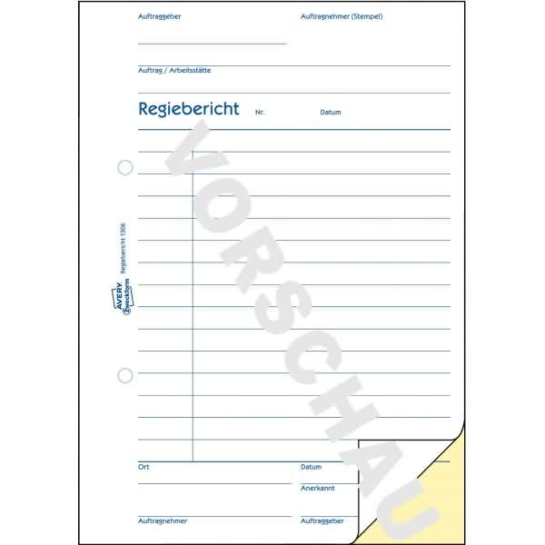 Produktbild Avery Regiebericht (40x)