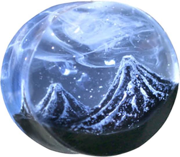 Produktbild Star Piercing Flared Plug Schneebedeckter Berg Epoxy blau (ohne Messing, Organisch)