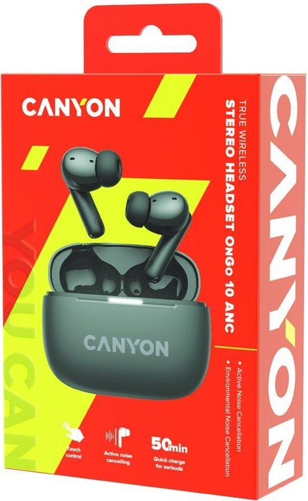 Actual product image Canyon TWS-10, On Go, 10 ANC, True Wireless Bluetooth in-ear headphones, charging station in (ANC, 0.83 h, Wireless)