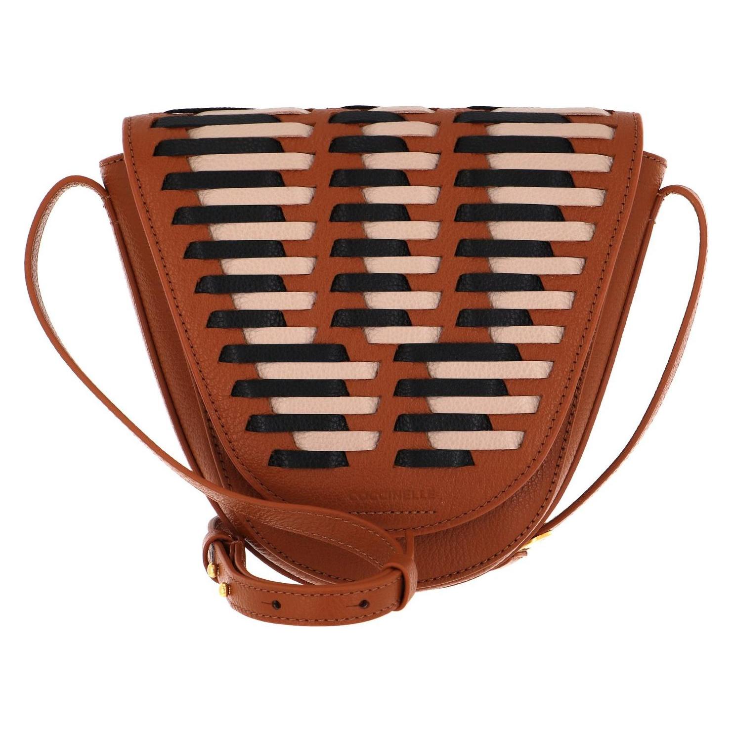 Coccinelle, Damen, Handtasche, Josephine Infilature Crossbody, Braun, Mehrfarbig