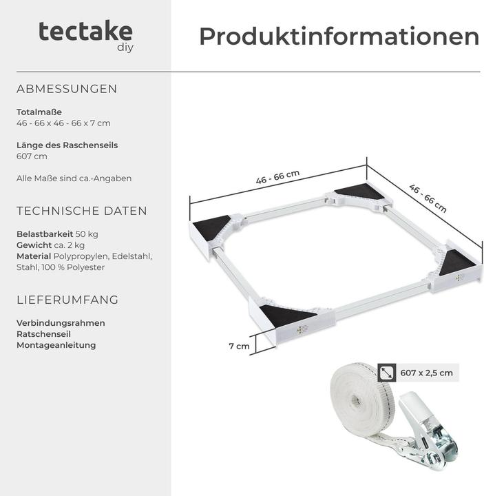 Actual product image tectake Adjustable connection frame Parret, including ratchet rope