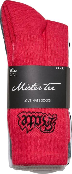 Image du produit Mister Tee Chaussettes Love Hate 4-Pack - 16720 (paquet de 4, 39 - 42)