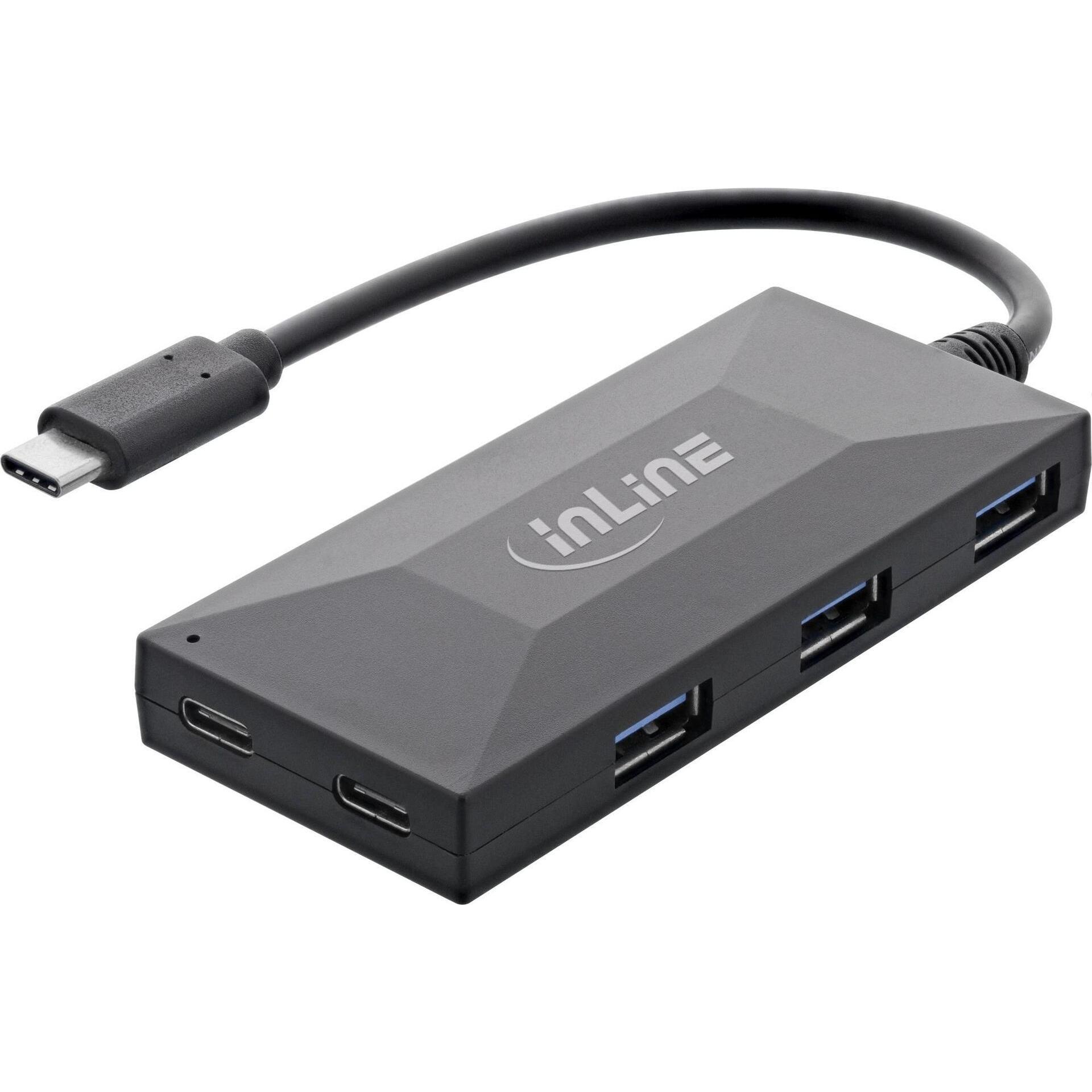 Thumbnail - InLine USB 3.0 Hub (USB-C, 5 Ports), Dockingstation + USB Hub, Schwarz