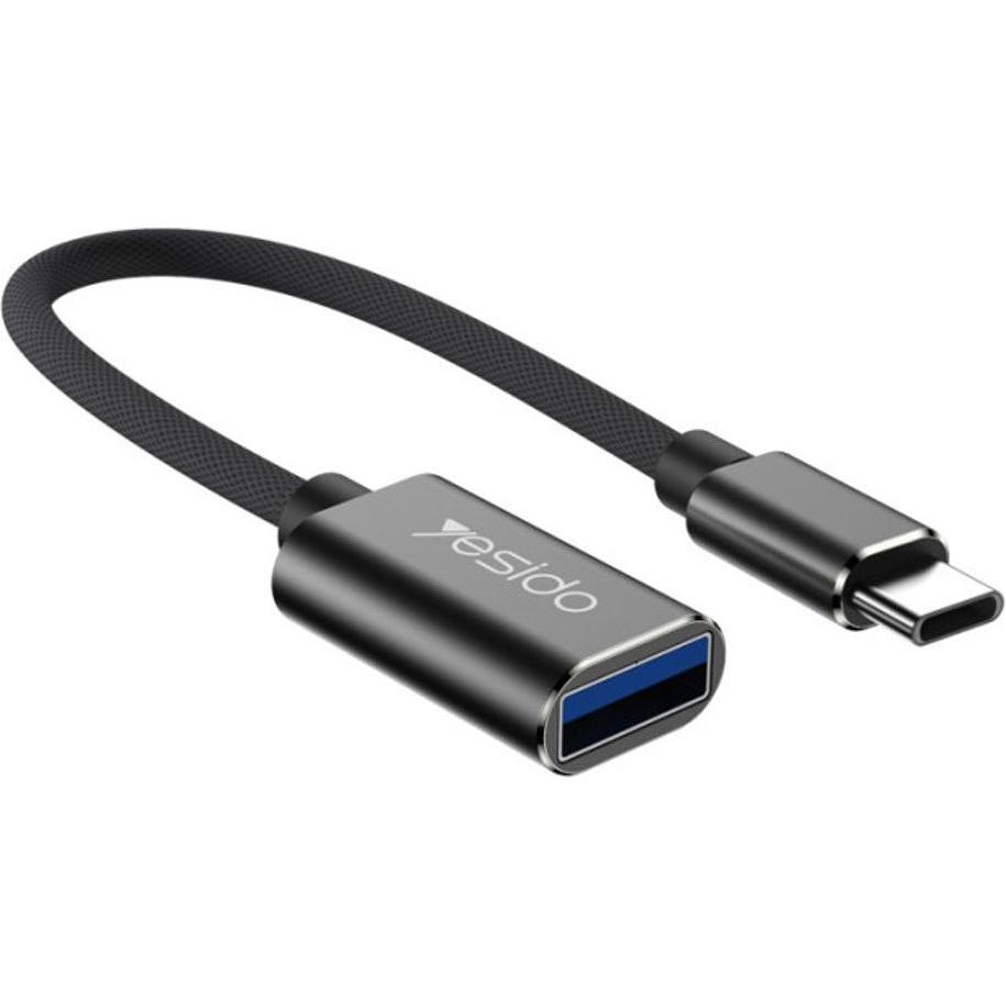 Yesido - OTG Cable Adapter (GS01) - Type-C to USB 2.0, Plug & Play - Black, Adattatore dispositivo mobile, Nero