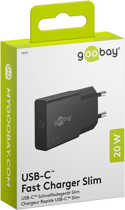 Produktbild Goobay USB-C PD GaN Schnellladegerät Slim 20 W (20 W, 1 Port)
