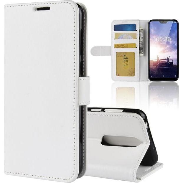 Thumbnail - MU Classic Crazy Horse II Leder Bookcover Series (Nokia 6.1 Plus), Smartphone Hülle, Weiss