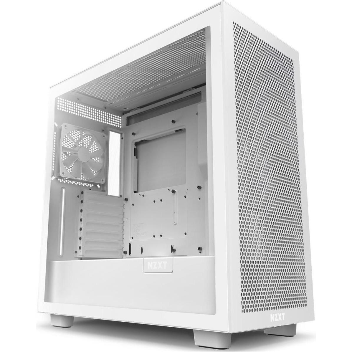 NZXT H7 Flow (ATX, mATX, E-ATX, Mini-ATX), PC Gehäuse, Weiss