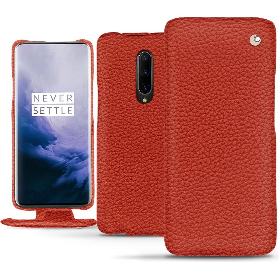 Noreve Lederschutzhülle vertikal (OnePlus 7 Pro), Smartphone Hülle, Orange