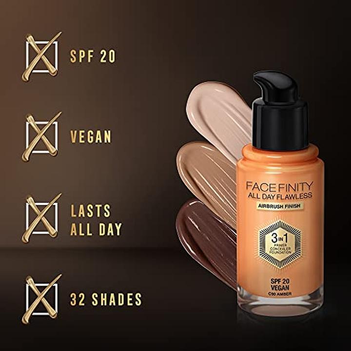 Produktbild Max Factor Facefinity All Day Flawless 3 In 1 Foundation 90-Amber 30ml (C90 Amber)
