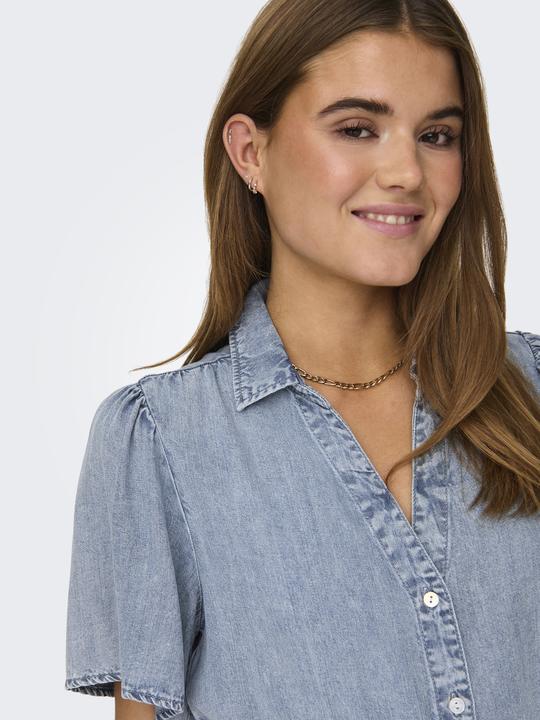 Immagine prodotto Only Vestibilità regolare Colletto a camicia Maniche a barchetta Abito corto Abito in denim (XS)