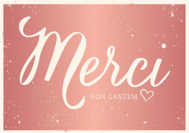 Produktbild Postkarte Vintage Art Merci von ganzem Herzen