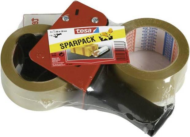 Produktbild tesa tesapack Handabroller Set mit 2 reissfesten PVC Packbändern (50 mm)