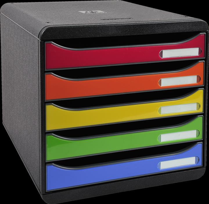 Exacompta Drawer box BIG-BOX PLUS, size A4+, 5 half-open drawers with pull-out stop, recessed grip & et... (A4)