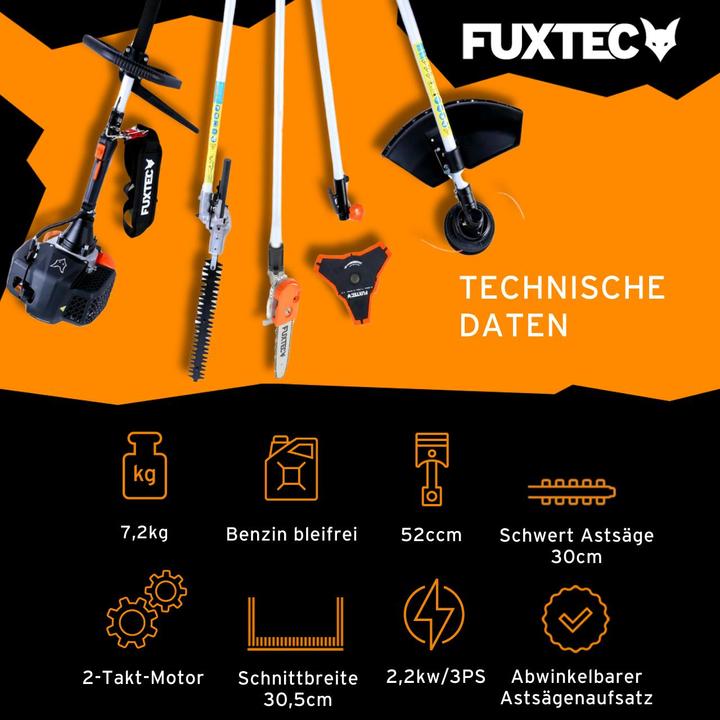 Produktbild Fuxtec FX-MT252ER Multitool 5in1 Benzin Motorsense mit verstellbarem Hochentaster (FX-MT252ER) (Trimmfaden)