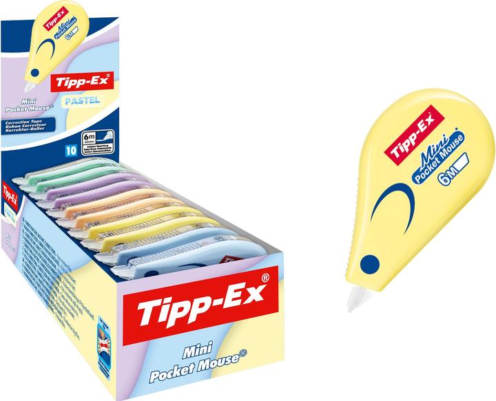 Tipp-Ex Korrekturroller Mini Pocket Mouse Pastell 5,0 mm, 10 St.