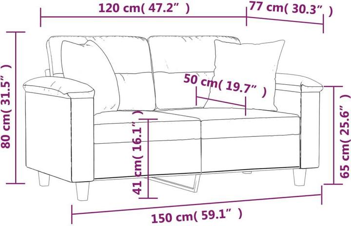 Produktbild vidaXL 2-Sitzer-Sofa (2-Sitzer)