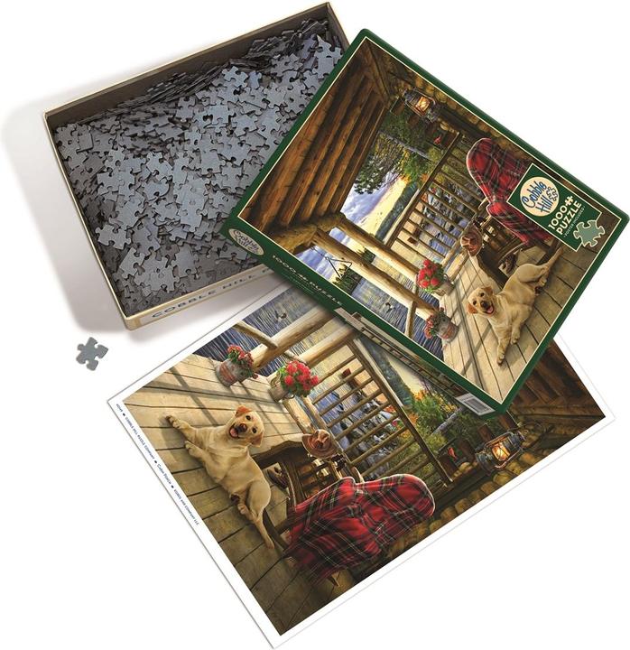Actual product image Cobble Hill Puzzle 1000 pieces Cabin Porch (1000 pieces)