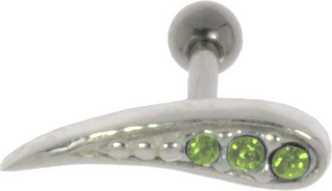 Produktbild Bijouteria Ohrpiercing (Chirurgenstahl 316L, Kristall, Messing mit Silberbeschichtung)
