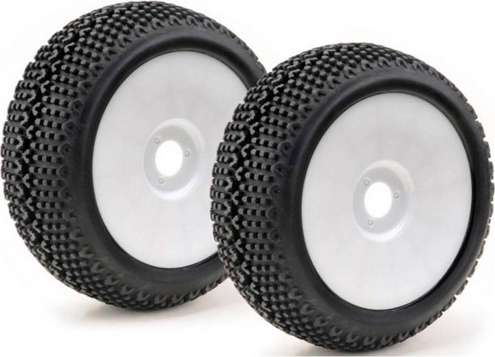 Actual product image Absima 1:8 Buggy Complete Wheels Y pin Disk White 1 Pair