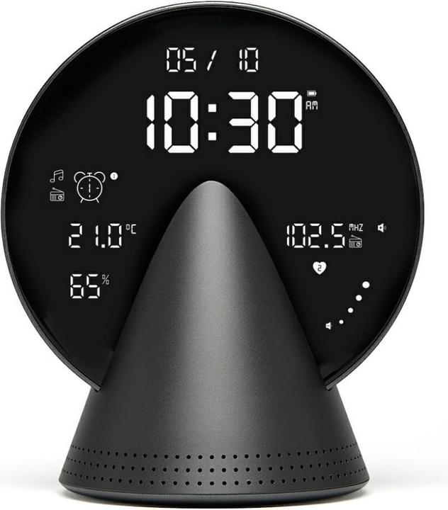 Lexon Alarm clock Conic Clock platinium grey