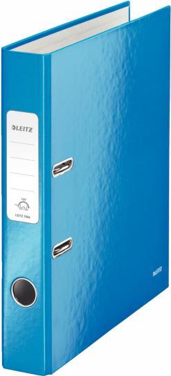 Produktbild Leitz Ordner WOW, 180 Grad, DIN A4, 50 mm, blau Einband aus Graupappe, innen und aussen mit laminiert (A4, 50 mm, 1 Stück)