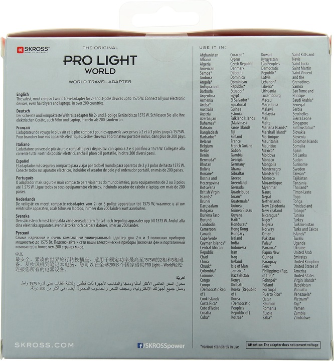 Actual product image Skross PRO Light - World