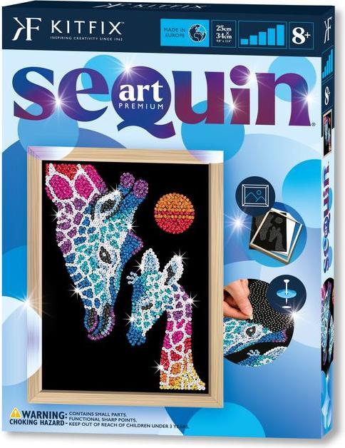 Produktbild Sophie la girafe KIT Paillettenkunst Blau Premium, Giraffe & Kalb