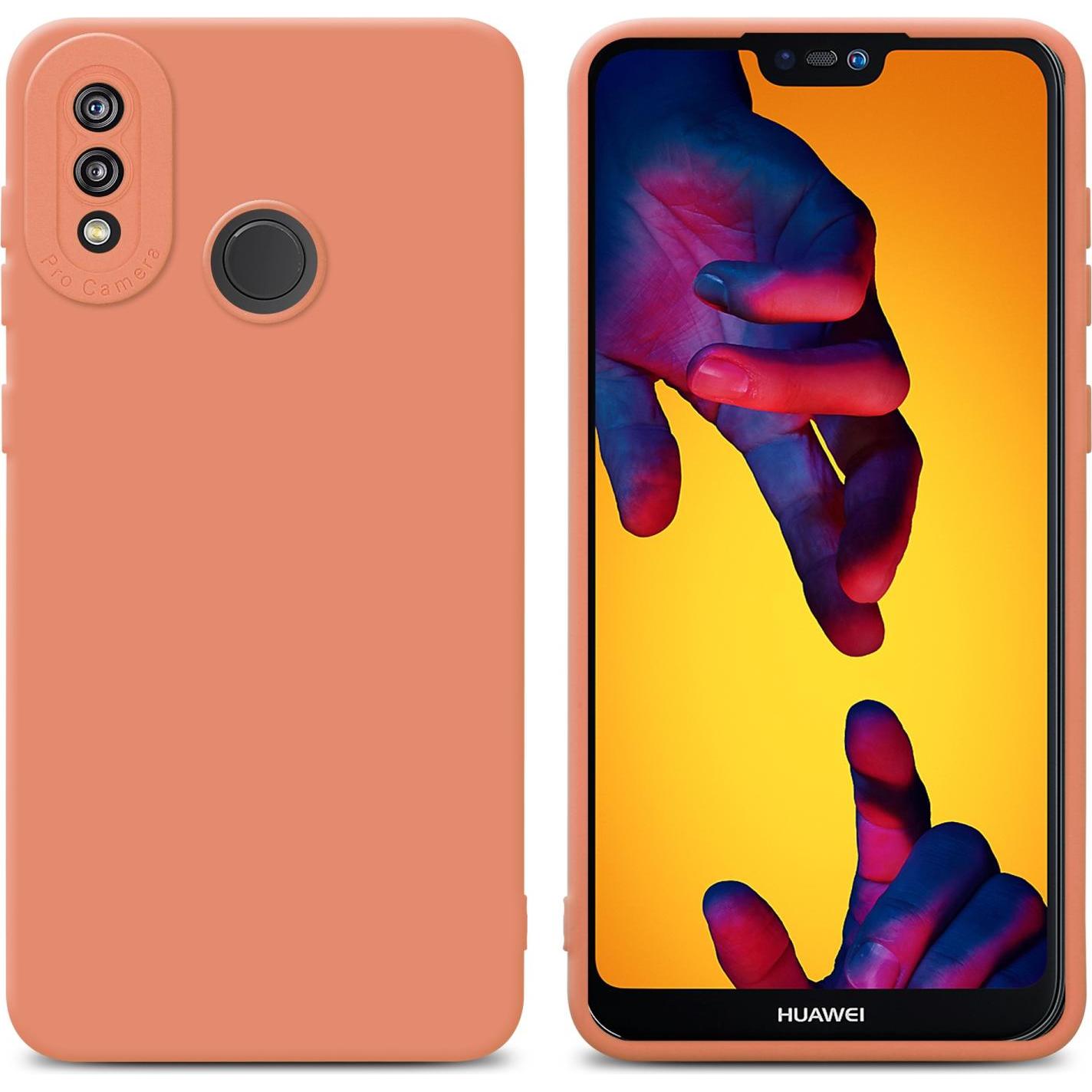 Cadorabo Hülle für Huawei P20 LITE 2018 / NOVA 3E im TPU Fluid LM162 Style (Huawei Nova 3E), Smartphone Hülle, Orange