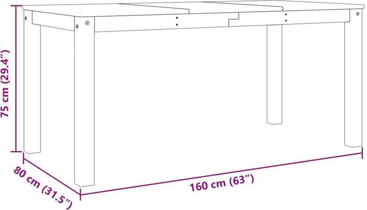 Image du produit vidaXL Tacite (160 x 80 x 75 cm)