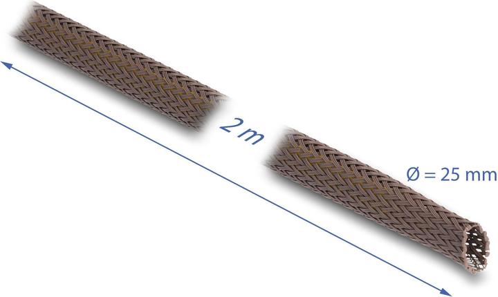 Image du produit Delock Tuyau tressé résistant aux rongeurs, 2 m x 25 mm brun (Gaines pour câbles, 200 cm)