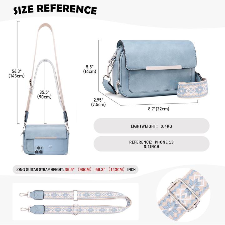 Produktbild Only-Bags.Store Handy Umhängetasche, Vegan Leder Crossbody Bag Umhängetasche mit verstellbarem abnehmbarem breitem