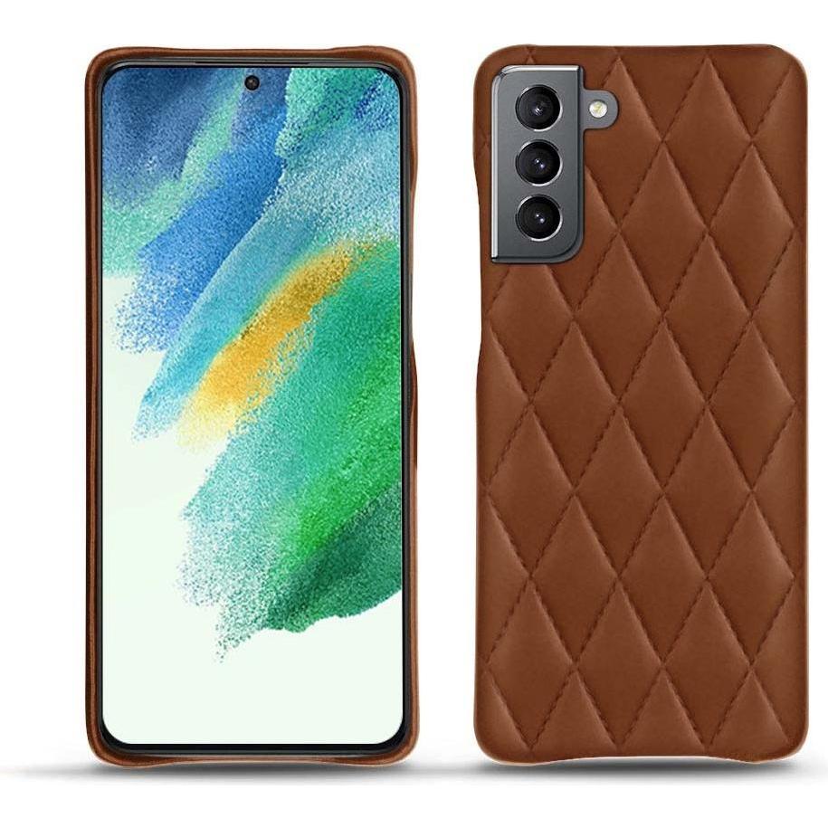 Noreve Lederschutzhülle Samsung Galaxy S21 FE (Samsung Galaxy S21 FE), Smartphone Hülle, Braun