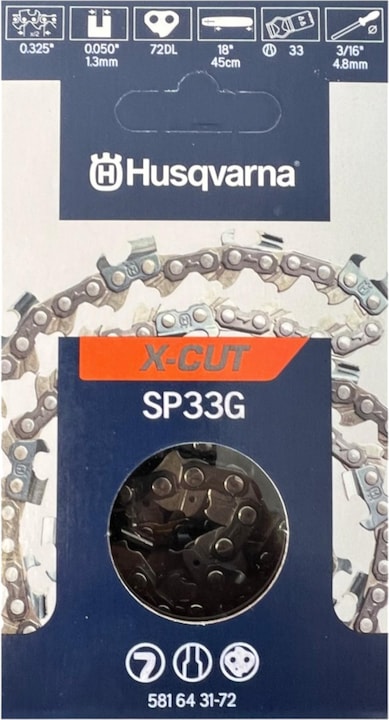 Produktbild Husqvarna X CUT SP33G 3x Sägekette Ersatzkette Halb Meissel 1,3 mm 33 cm (Sägekette)