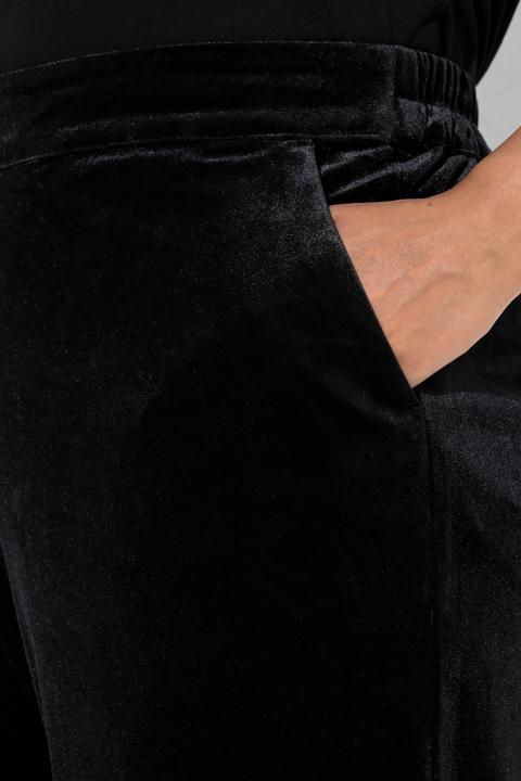 Immagine prodotto Ulla Popken Pantaloni eleganti in velluto con taglio della gamba svasato e cintura comoda (50, 52)