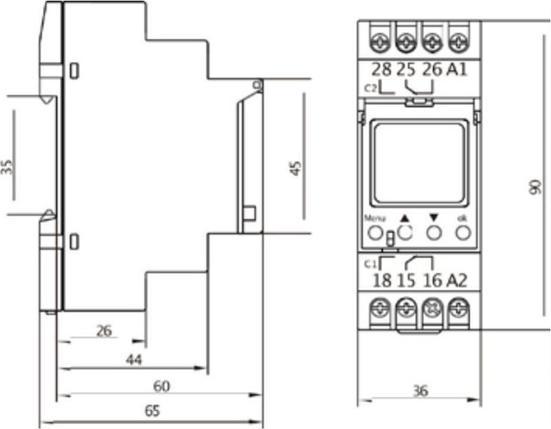 Actual product image Reltech Digital timer 2 channel