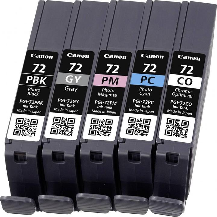 Actual product image Canon Pgi-72 (CO, GY, PBK, PC, PM)