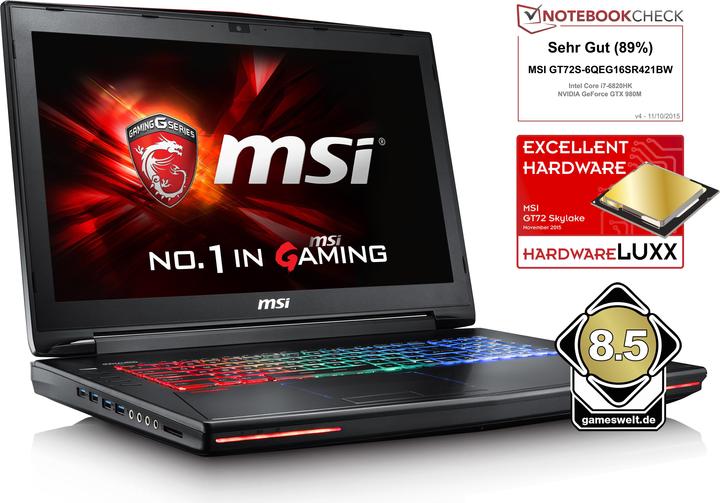 Immagine prodotto MSI GT72S Dominator Pro G (17.30", Intel Core i7-6700HQ, 16 GB, 128 GB, CH)