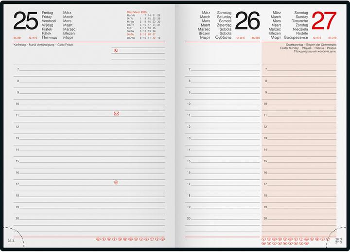 Productafbeelding rido/idé 7026033015 Boek kalender model Mentor (2025)| 1 pagina = 1 dag| A5| 352 pagina's| Balacro (A5, Duits)