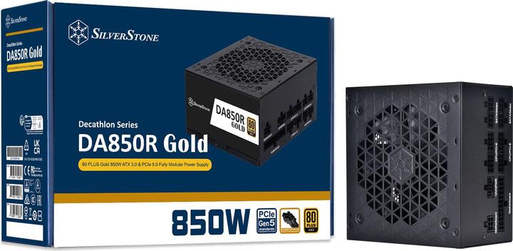 Actual product image Silverstone SST-DA850R-GM - 80 PLUS Gold 850W fully modular ATX power supply, silent running 120mm F (850 W)