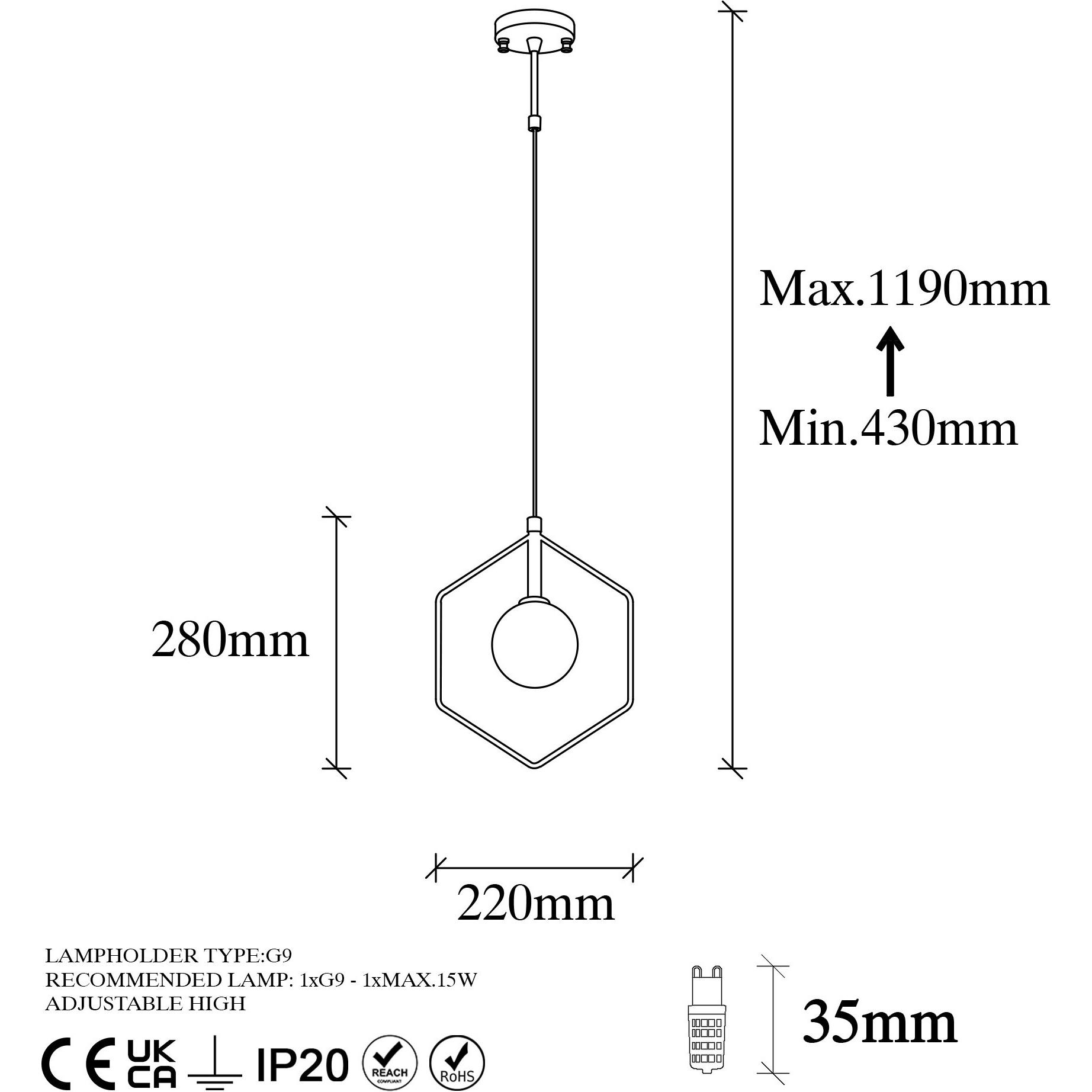 Thumbnail - Opviq, Pendelleuchte, Ronan (G9)