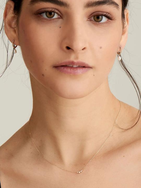 Image du produit Ania Haie Collier en or 14kt Pearl et saphir blanc Radiance (Or jaune 585, 40 - 45 cm)