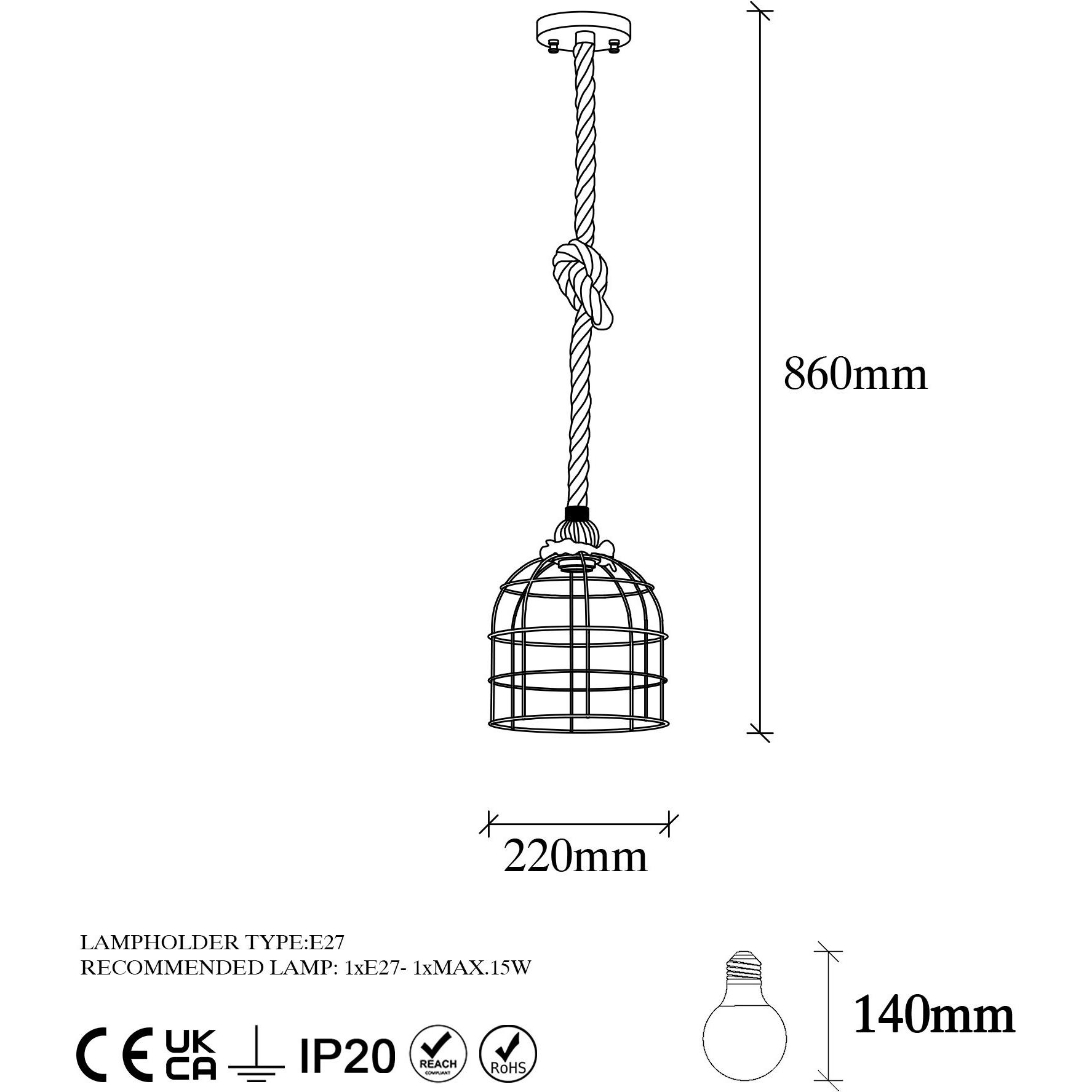 Thumbnail - Opviq, Pendelleuchte, Georgia (E27)