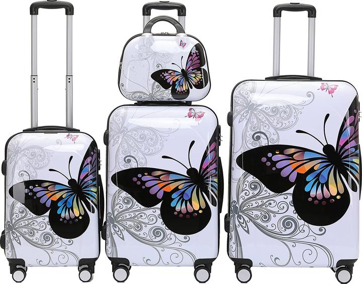 Produktbild Beibye Reisekoffer Butterfly, 4er Set(XL+L+M+S) (115 l)