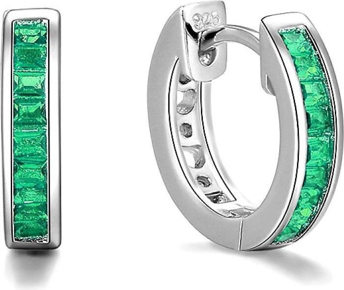Immagine prodotto Moiss Silver Circular Earrings With Green Zirconia