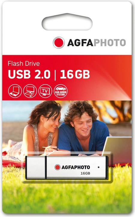 Produktbild AGFAPHOTO USB 2.0 silver 16GB (16 GB, USB-A)