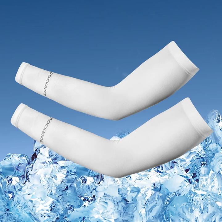 Actual product image Rockbros XT9002W cycling sleeves - white (2 pcs.)