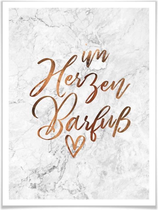 Produktbild Trenddeko Kupferoptik - Im Herzen Barfuss (50 x 60 cm)