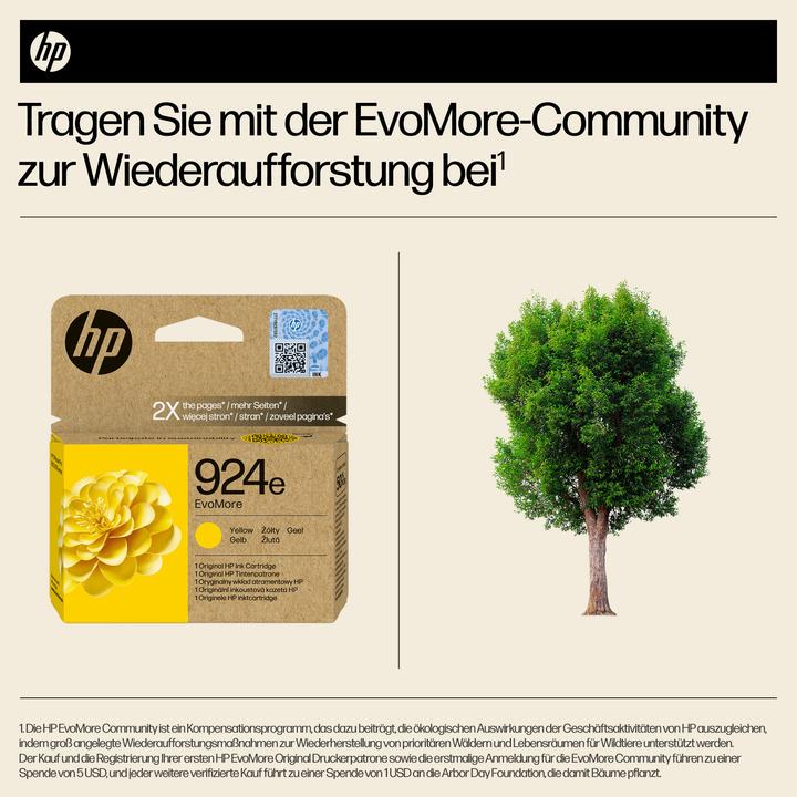Produktbild HP 4K0U9NE#CE1 924e EvoMore OJ PRO Tinte yellow 800Seiten (Y)