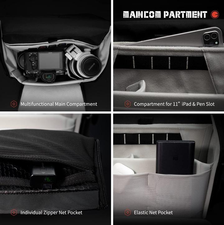 Productafbeelding VSGO Zwarte Snipe Foto Messenger Bag (Camera schoudertas, 6 l)