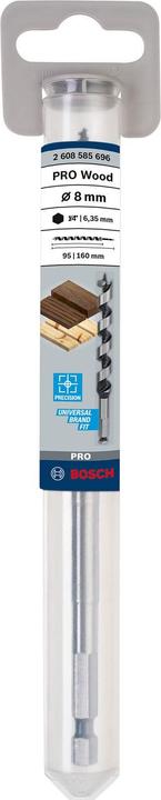 Produktbild Bosch Professional Zubehör PRO Wood Holzschlangenbohrer, 8 x 95 x 160 mm (6.35 mm)